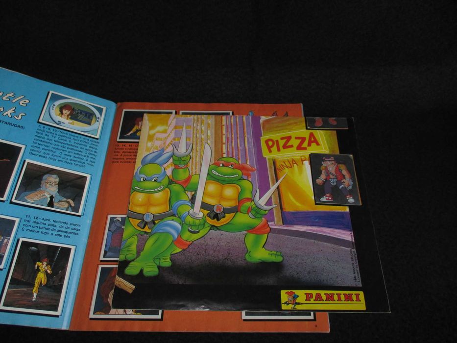 Caderneta Completa Cromos Teenage Mutant Hero Turtles Cromos Panini Peça de Colecção