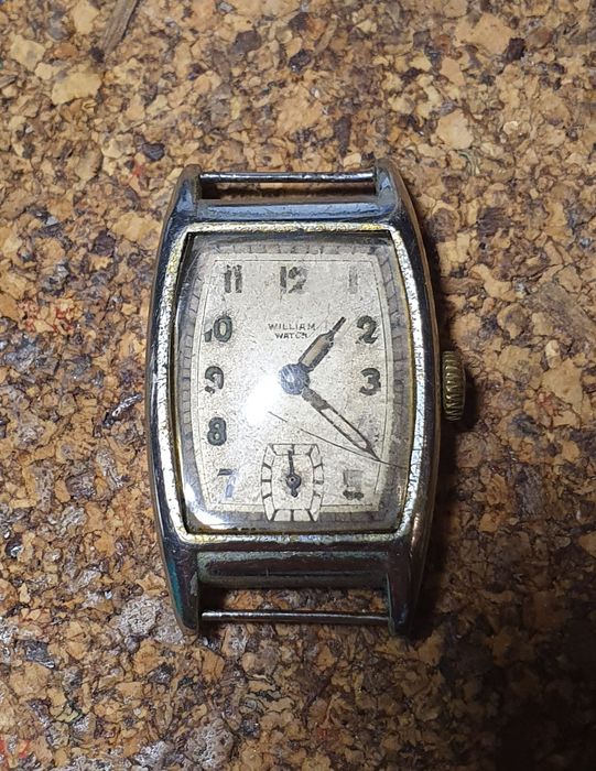 Редкие швейцарские часы William Watch НА ХОДУ (ар-деко, танк), 1930-40-е гг.