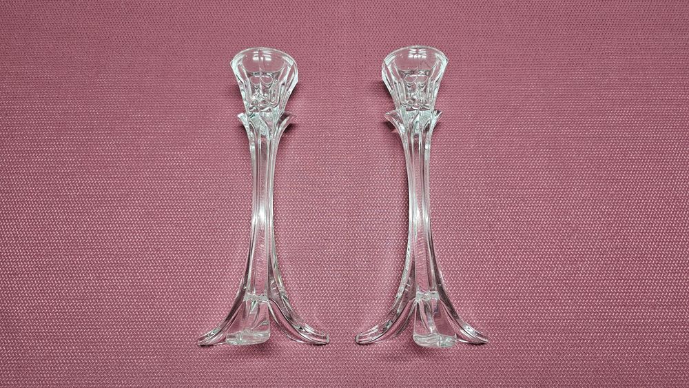 Castiçais em vidro/cristal