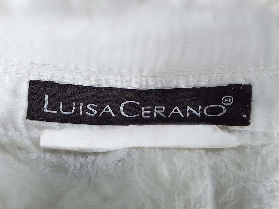 Luisa Cerano ekskluzywny letni bawełniany biały żakiet 100% cotton M L