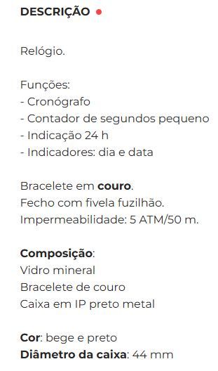 Relógio Cronógrafo Timberland (novo/em caixa)