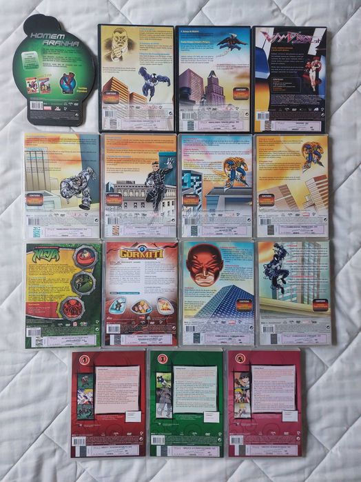 DVD's (Homem-Aranha, Tartarugas Ninja, Naruto, Gormiti, VANDREAD)