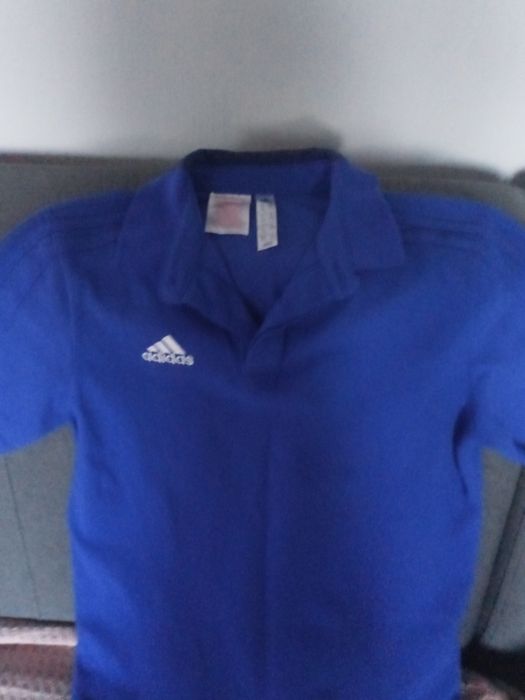 Koszulka polo niebieska chlopiec 152cm Adidas