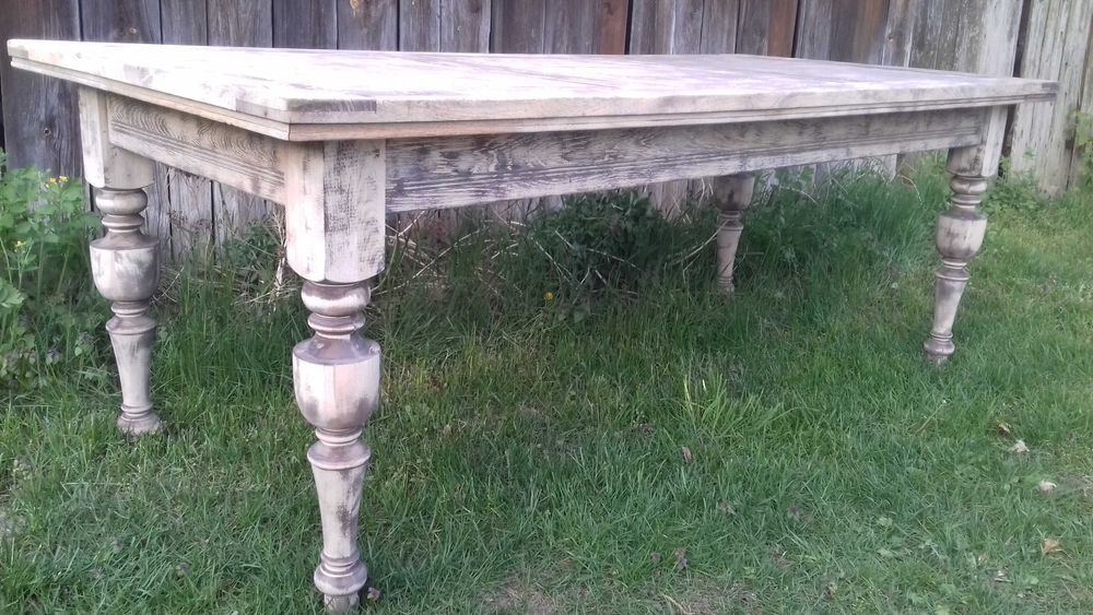 Stół stary wiejski rustykalny prowansalski farmhouse lite drewno