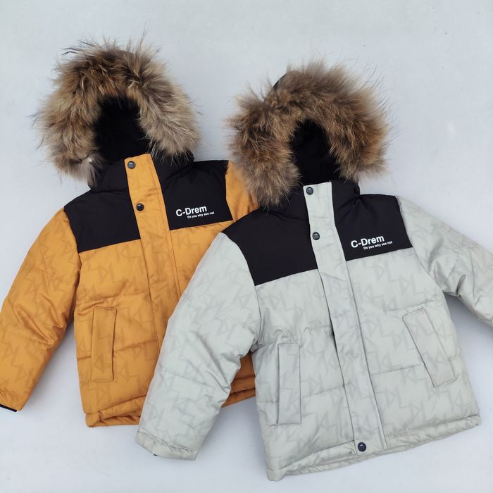 Тепла зимова дитяча куртка для хлопчика 3 4 5 роки на флісі натуральне