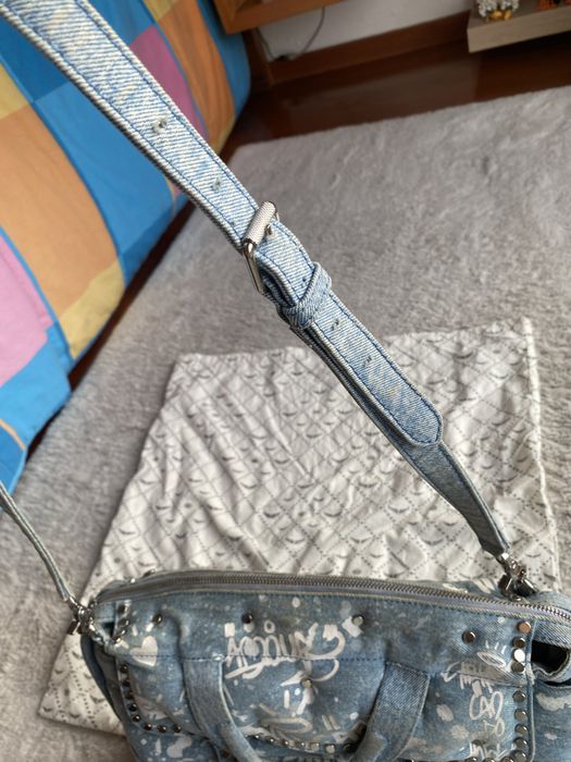 Zadig & Voltaire vintage Y2K demin graffiti silver studs sunny bag