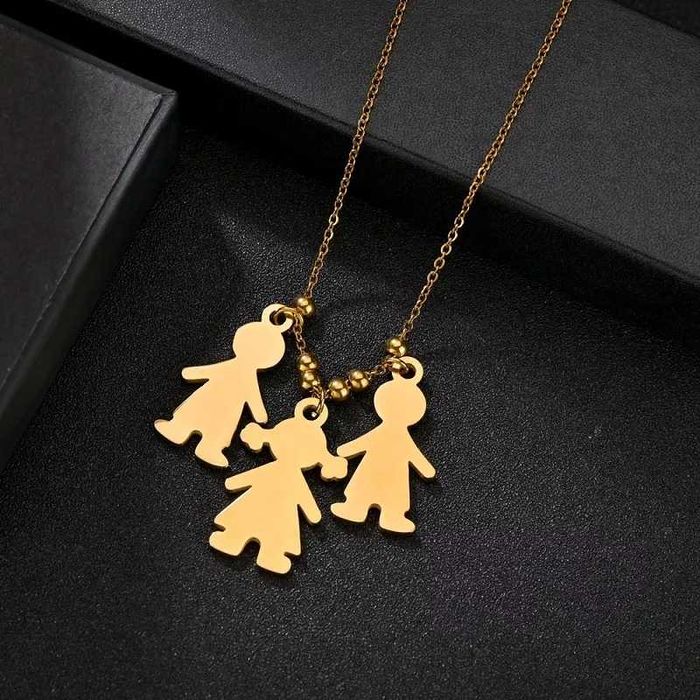 Colares de filhos com pingente em aço inox
