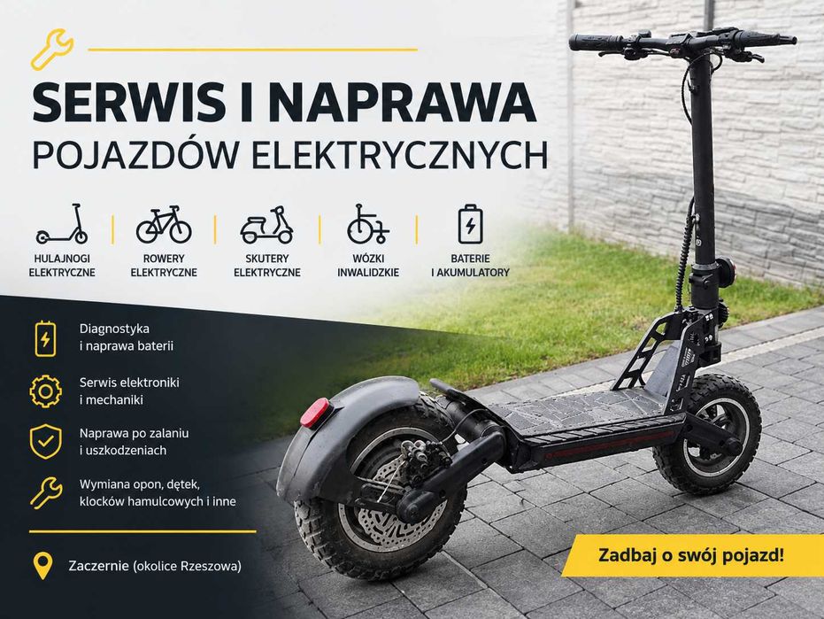 Serwis naprawa hulajnogi rowery elektryczne, baterie, akumulatory, magazyny energii, skutery, wózki inwalidzkie E-BIKE