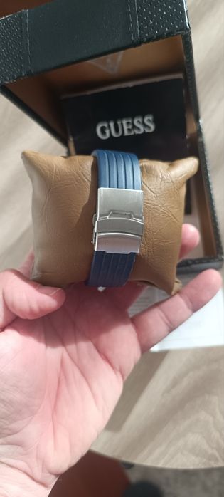 Relógio Guess (W0040G7) Quartz Chronograph Leather Strap-Blue