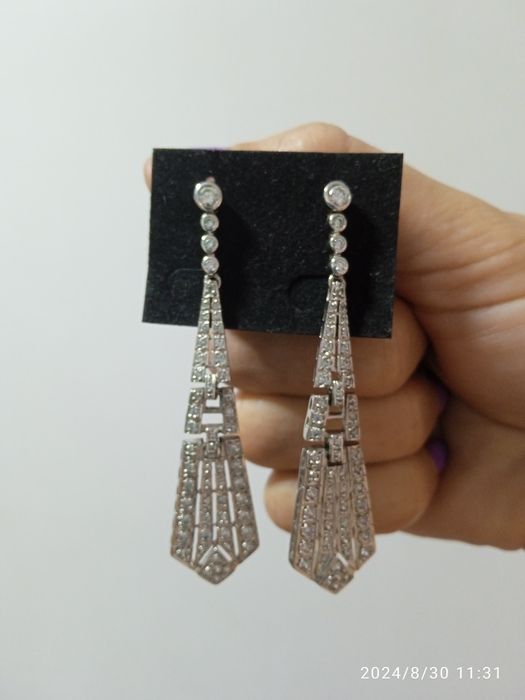 Срібні сережки з цирконієм,вищого гатунку