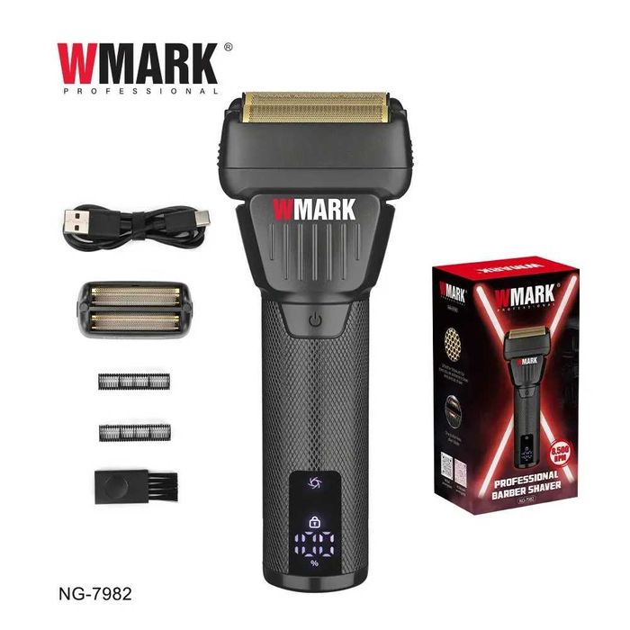 Shaver  profissional WMARK  9000rpm lcd  lâmina dupla em titânio