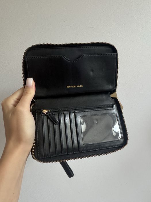 Portfel skórzany Michael Kors damski duży czarny