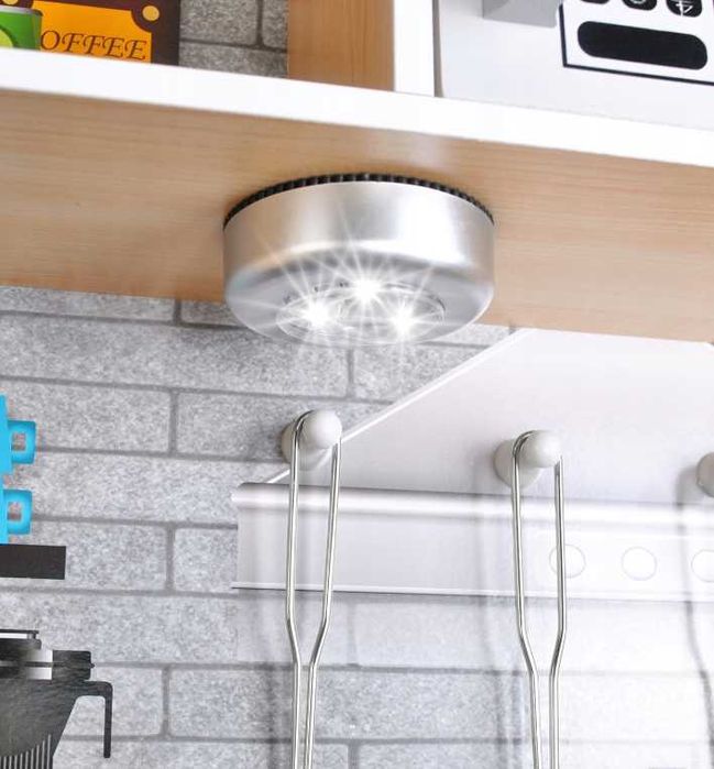 OKAZJA kuchnia drewniana dla dzieci + akcesoria + oświetlenie + dźwięk