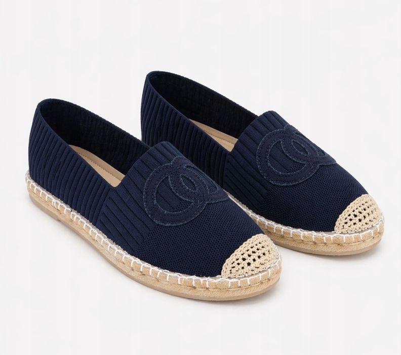 Espadryle damskie granatowe slip on lekkie wygodne letnie buty na lato 36