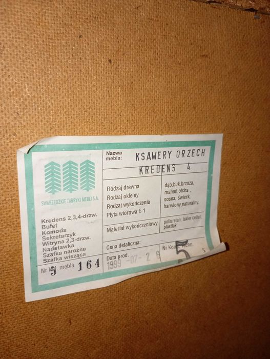 Drewniana komoda Ksawery Orzech  1999