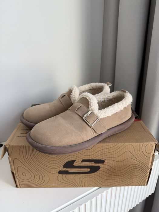 Ciepłe kapcie beżowe brązowe r. 41