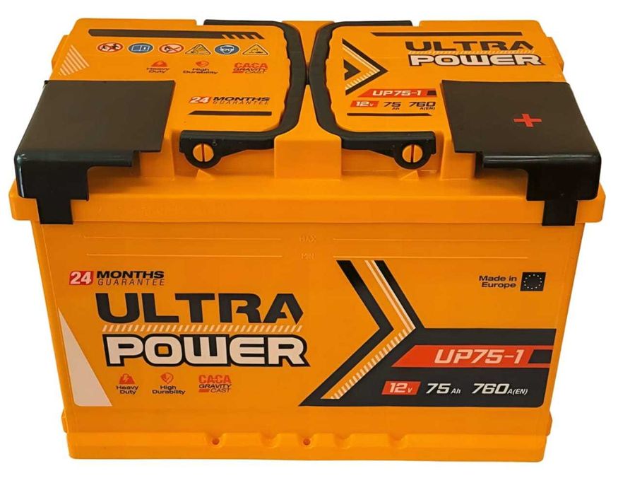 Akumulator Ultra Power 12V 75Ah 760A (Odlewana kratka) MEGATEX