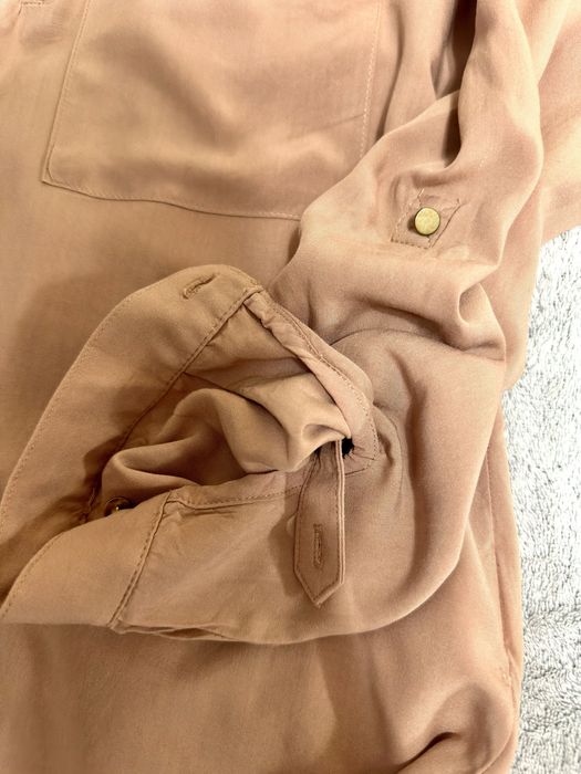 Sinsay XS bluzka 100% wiskoza, beż nude, zamek + kieszenie