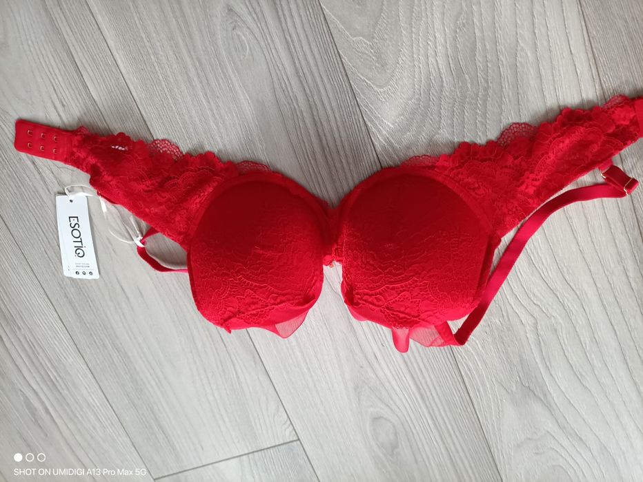 Biustonosz czerwony pushup esotiq  Audre 70 e