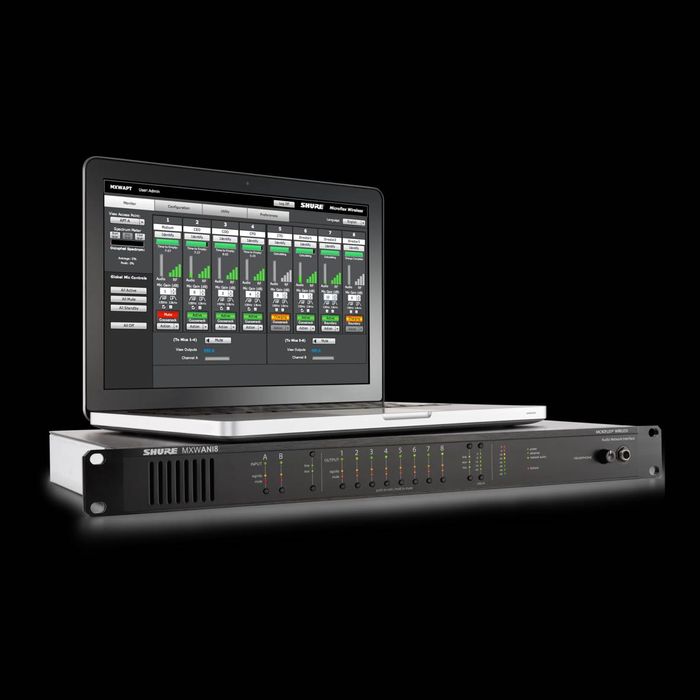 Shure MXWANI8 interfejs audio Dante 10 kanałów - nowy, FV 23% brutto