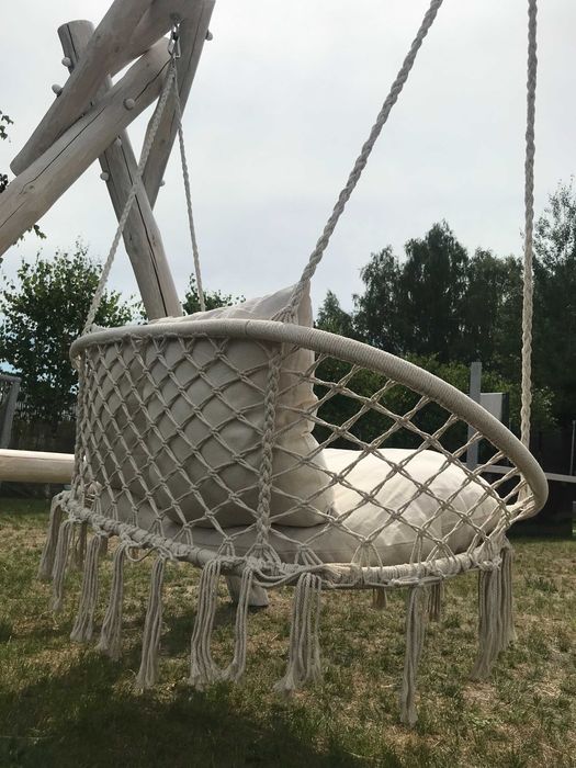 Huśtawka ogrodowa duża, drewniana