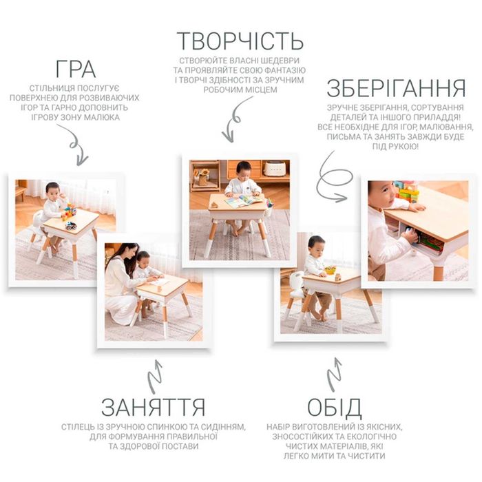 В наличии! Детские столики со стульчиком POPPET Мультивуд