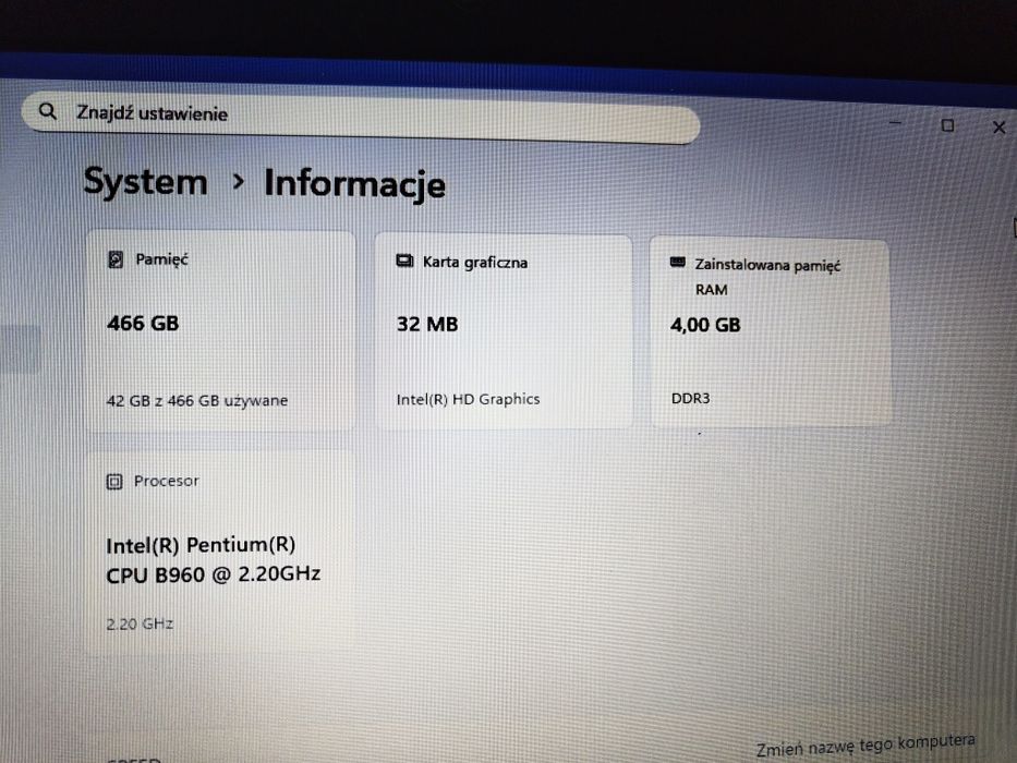 Używany Laptop Lenovo