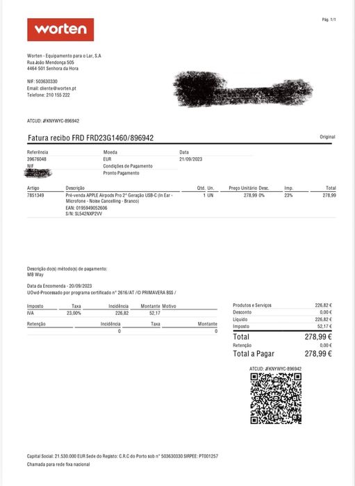 AirPods Pro 2 (2ª Geração) – Como Novos + Fatura