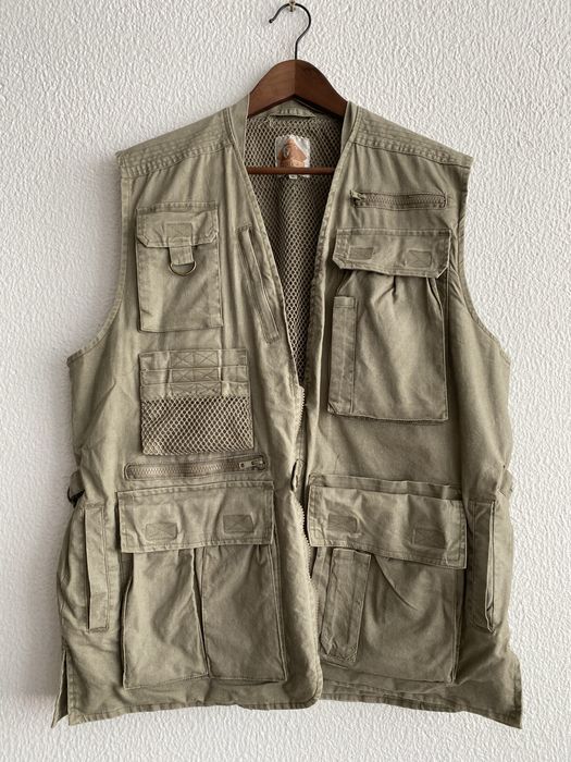 Colete verde caqui XL da BHER com vários bolsos