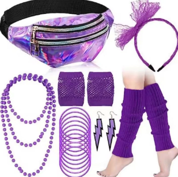 Жіночий набір,костюм,аксесуари Хіппі,дискотека 80-х, 90-х,диско,ретро