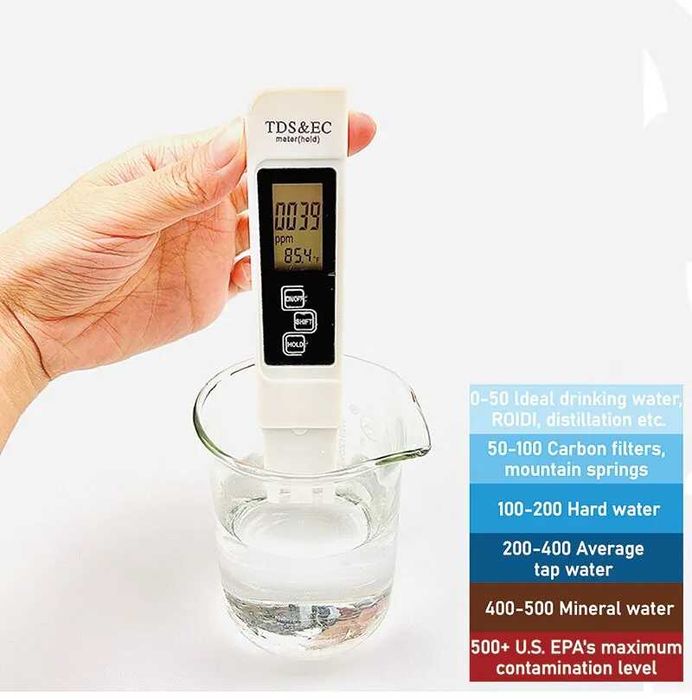 Medidor agua Portátil de qualidade pureza de água temperatura PPM NOVO