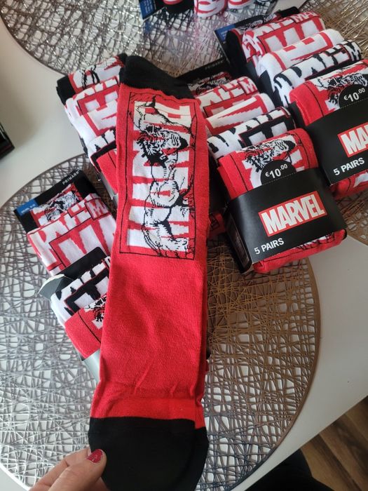 Skarpetki marvel 43-46 wyższe męskie młodzieżowe 5pak 5 par primark UK