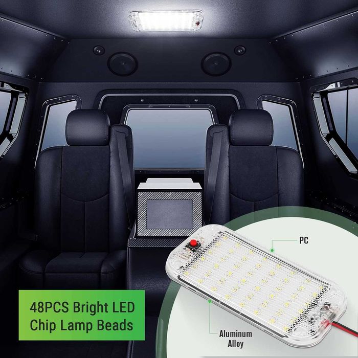 Plafond Led Ultrafino 12V com interruptor (Autocaravana/Campervan)