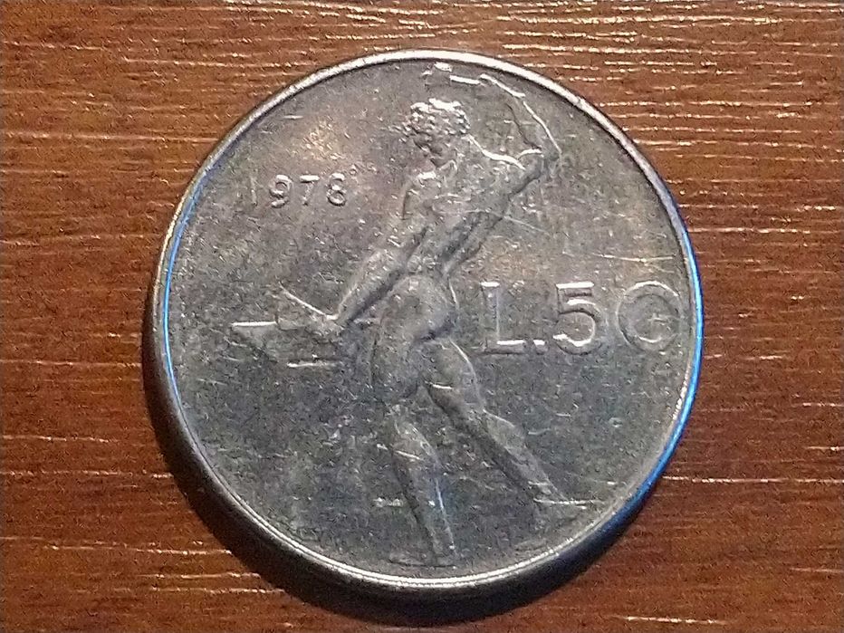 Moneta 50 lire 1978.