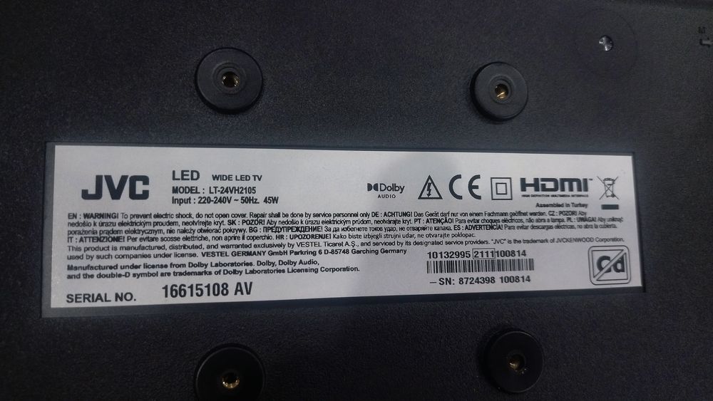 Продам LED TV JVC 24 дюйма на запчастини.