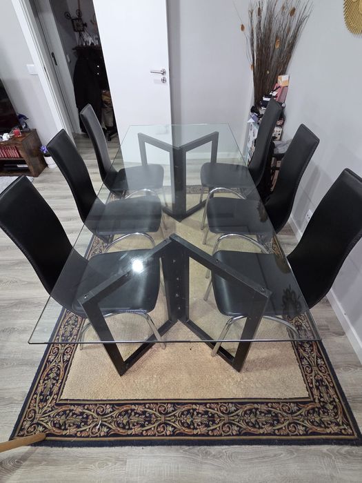 Mesa em vidro grande