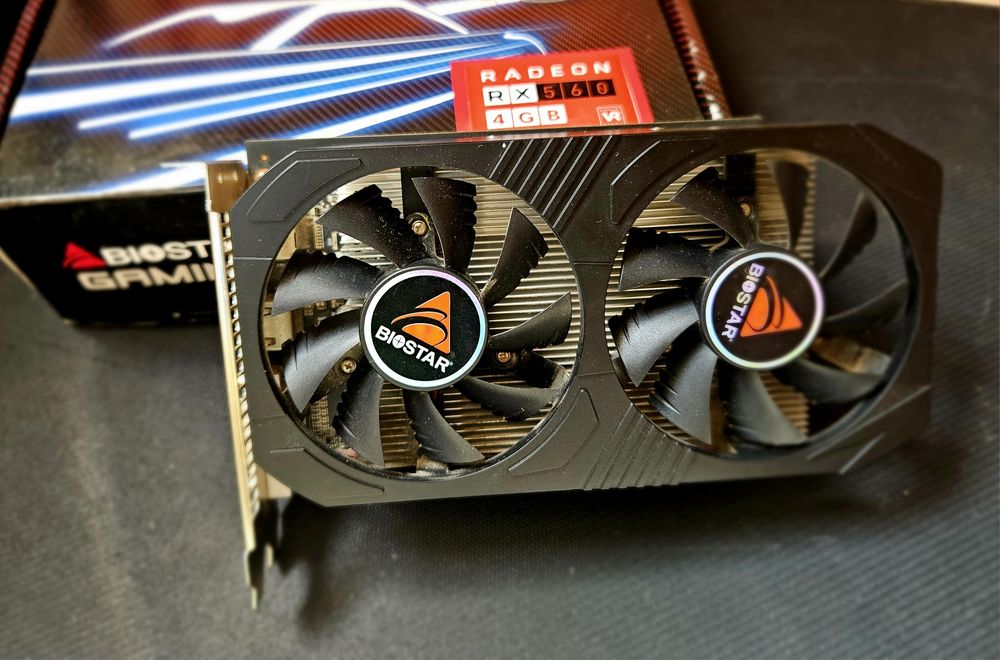 Відеокарта RX 560 4GB Biostar | Повна комплектація | Ідеальний стан: 1 ...