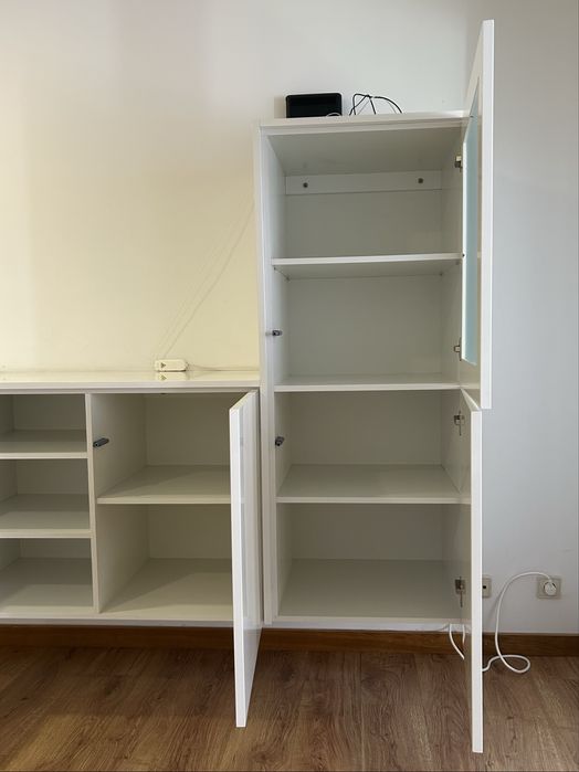 Móvel suspenso branco alto brilho grande – bom estado