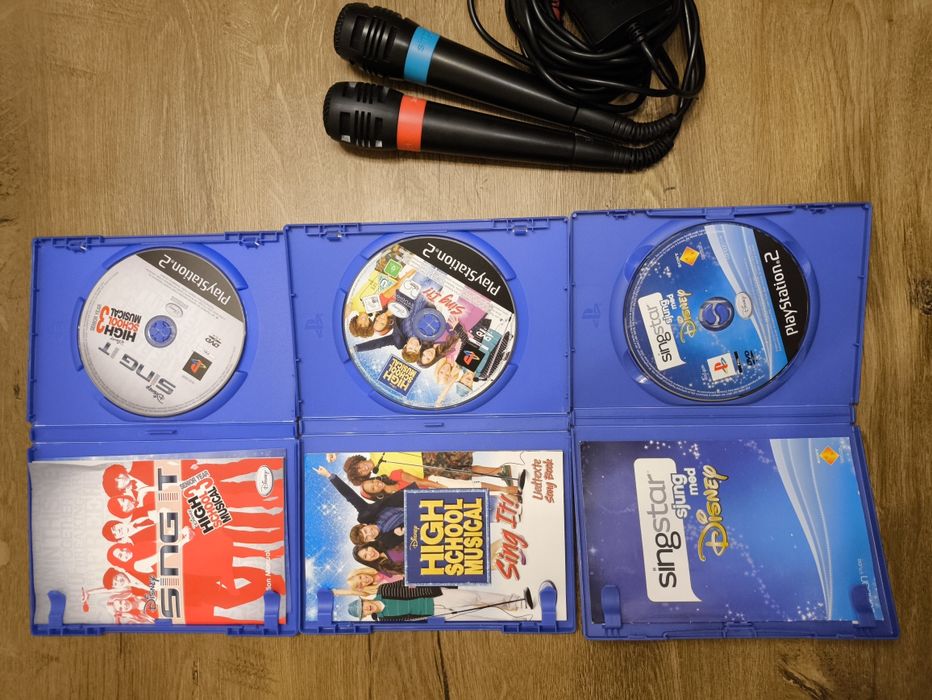 .: Zestaw SingStar PS2  3 gry + 2 mikrofony + adapter USB :.