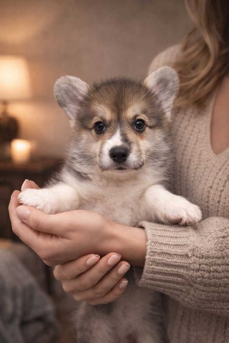 Дівчинка коргі триколорного забарвлення