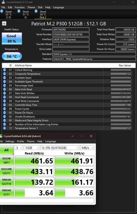 SSD M2 NVME Patriot 512GB