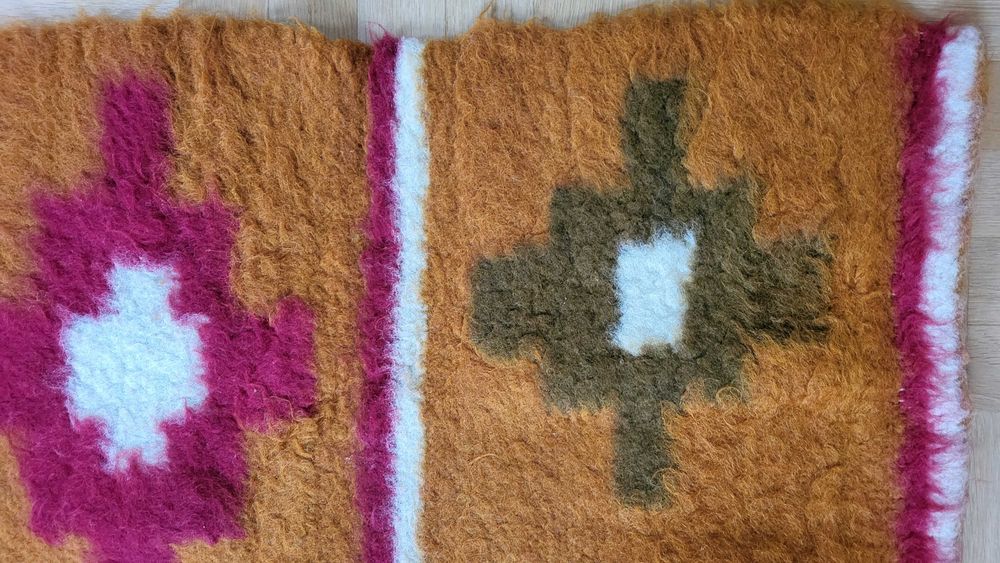 kilim czysta wełna pled Cepelia gobelin bez wad ideał 200x150cm koc