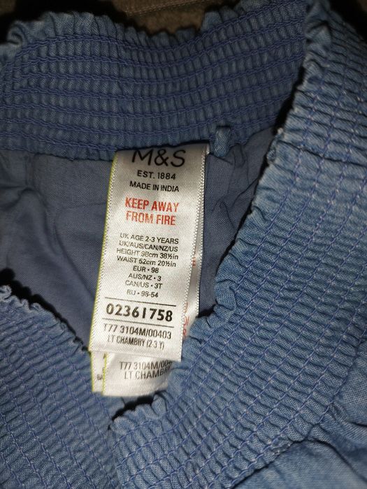 Spodenki krótkie dziewczęce 98 Marks & Spencer jeans niebieskie bawełna