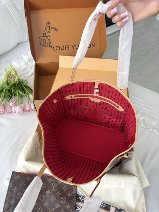 Жіноча сумка шопер Louis Vuitton neverfull monogram коричнева луи вито