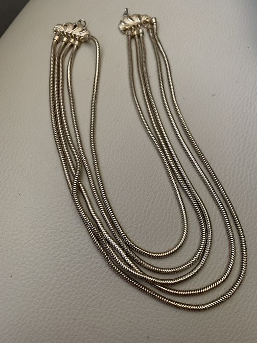 Вінтажне кольє чокер з пʼяти ланцюгів-пружин