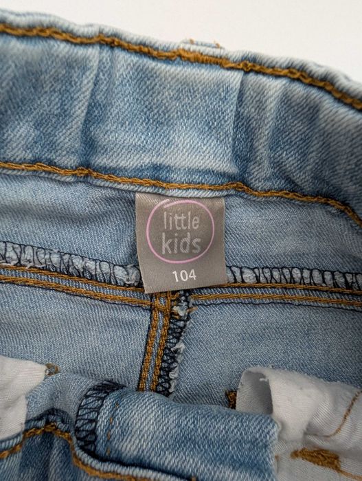 Spodnie jeansy Lindex r. 104 dziewczęce z haftem jednorożców regulacja