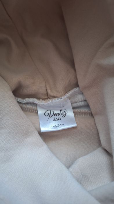 Bawełniana bluza z kominem dziewczęca w kwiaty 134.
