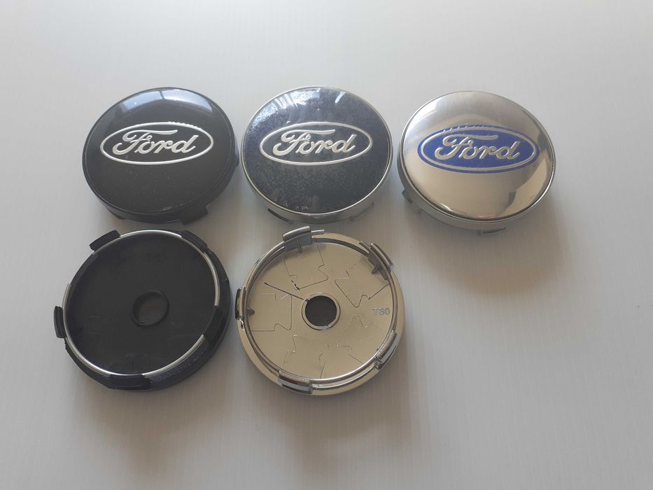 Centros/tampas de jante completos Ford com 54, 56, 60, 65 e 68 mm