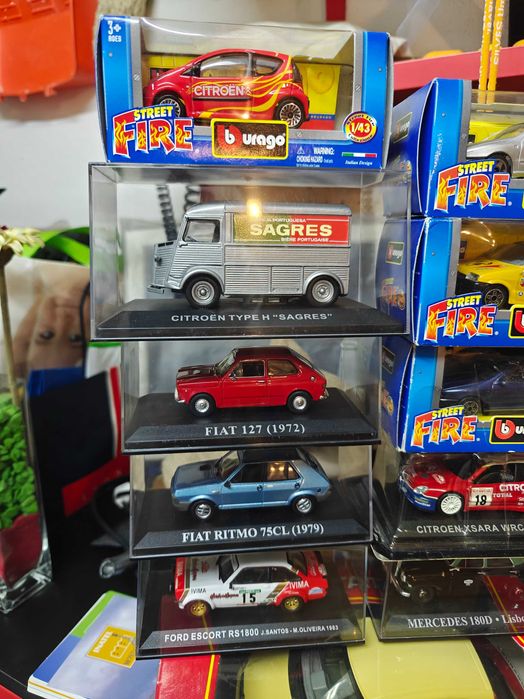 Lote Coleção Miniaturas 1/43 (Sagres, Táxi Lisboa, Rali, Fiat)