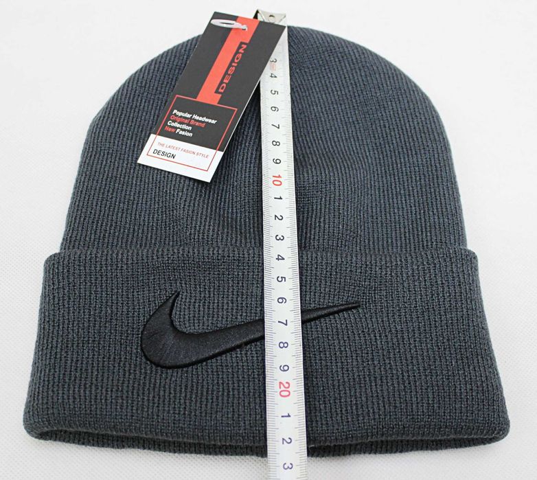 Теплий комплект шапка бафф найк (Nike) з чорною вишивкою ZE00105-2